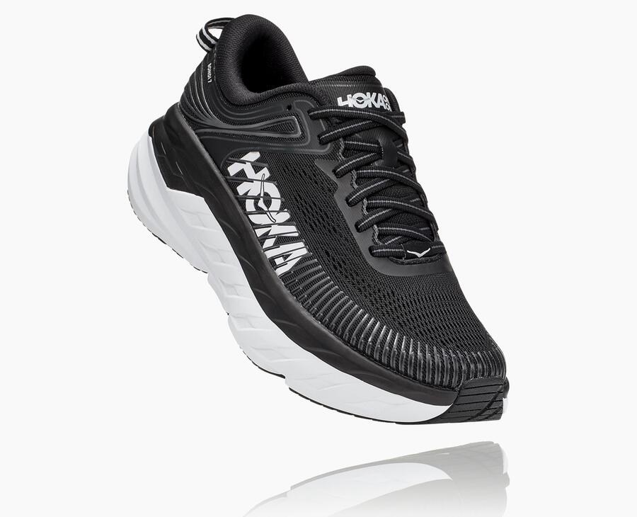 Tenis Hoka One One Mujer Negros/Blancos - Bondi 7 - EPDT31486